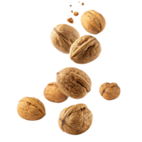 Nuts falling in mid air, showcasing their natural texture and color, create dynamic and appetizing visual png