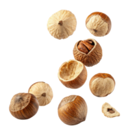 collection of various nuts, showcasing their unique textures and shapes, creating natural and organic feel png