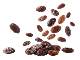 Dried fruits like raisins are nutritious snacks that add flavor and texture to various dishes, evoking sense of health and vitality png