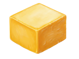 vibrant cheese block sits elegantly, showcasing its rich yellow hue and smooth texture, perfect for culinary delights png