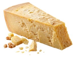 Delicious cheese wedge with crumbly texture and rich flavor, perfect for snacking or adding to dishes png