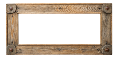 Rustic wooden frame with vintage design, perfect for displaying photos or artwork png