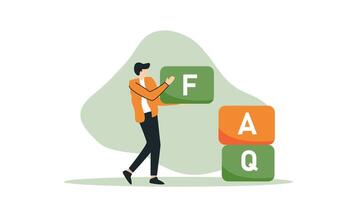 2d animation faq concept customer support service help with alpha channel video