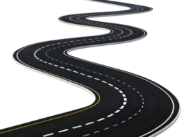 winding road with smooth surface and clear lane markings, creating sense of journey and adventure png
