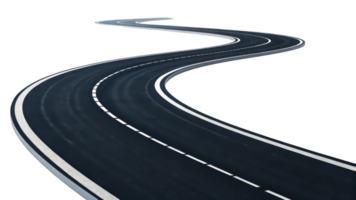 winding road with smooth asphalt surface and clear lane markings, inviting adventure and exploration png