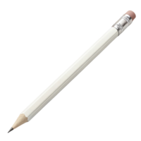 white pencil with sharpened tip and eraser end, ideal for writing or drawing. This simple yet essential tool is perfect for artists and students png