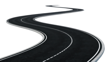 winding road with smooth curves and clear markings, inviting adventure and exploration png