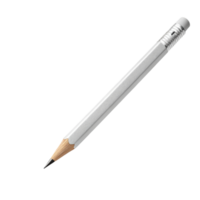 sleek silver pencil with sharpened wooden tip, perfect for writing or drawing. Its modern design adds touch of elegance to any workspace png