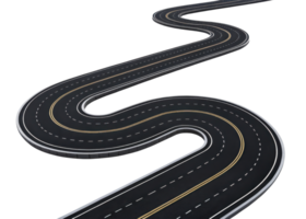 winding road with smooth asphalt and dashed lane markings, creating sense of journey and adventure png