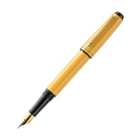 vibrant yellow fountain pen with sleek design and fine nib, perfect for elegant writing and artistic expression png