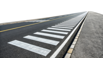 wide view of road with pedestrian crossing, showcasing clear lines and smooth surface, evoking sense of openness png