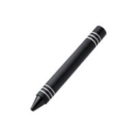 black crayon with white stripes, perfect for artistic creations and drawing. It adds touch of elegance to any artwork png