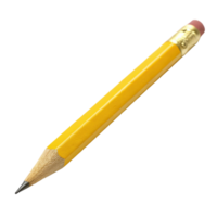classic yellow pencil with sharpened tip and eraser on one end, perfect for writing and drawing png