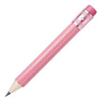 pink pencil with shiny metallic cap and sharpened tip, perfect for writing or drawing. Its vibrant color adds playful touch to any stationery png