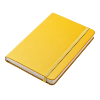 vibrant yellow notebook with smooth cover and elastic band, perfect for writing and organizing thoughts png