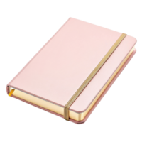 stylish pink notebook with gold elastic band, perfect for journaling or note taking, adds touch of elegance to your writing experience png