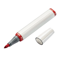 red and white marker with cap, ideal for writing and drawing, showcasing its sleek design and vibrant color png
