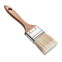 wooden paintbrush with flat bristle head, ideal for painting and crafting projects, showcasing its natural wood handle and fine bristles png