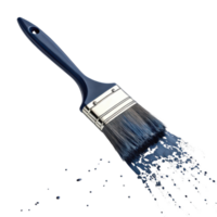 paintbrush with blue handle is splashing water, creating dynamic and artistic effect. brush bristles are detailed, showcasing its design png