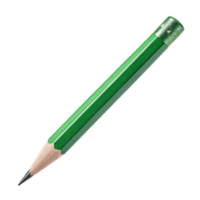 vibrant green pencil with sharpened tip, perfect for writing or drawing, showcasing its glossy finish and unique color png