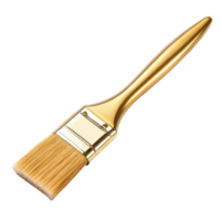 golden paintbrush with soft bristles, perfect for artistic projects and home decor. Its elegant design adds touch of luxury to any workspace png