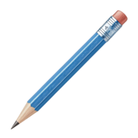 blue pencil with sharpened tip and eraser on top, ideal for writing and drawing, showcasing sleek design and vibrant color png