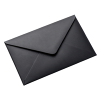 sleek black envelope with pointed flap, perfect for formal invitations or correspondence, exuding elegance and sophistication png