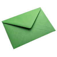 vibrant green envelope with smooth texture, perfect for sending letters or invitations, adds touch of color to correspondence png