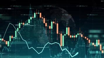 Dynamic Stock Market Interface Graph 4K Background video