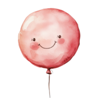 A pink balloon smiling on transparent background. png