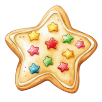 Star cookie with stars on transparent background. png