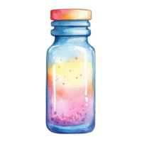 Bottle with color inside on transparent background png