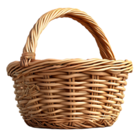 Handwoven wicker picnic basket strong durable elegant natural classic practical design png