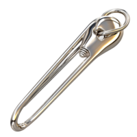 Silver safety pin sharp pointed tip and durable metallic structure png