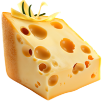 Wedge of Swiss cheese yellow texture and ic round holes png
