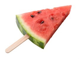 Refreshing Watermelon Slice on a Stick, Isolated on Transparent Background png