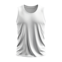 Plain white sleeveless shirt. Simple style on a transparent background. Cotton material for clothing. Basic apparel item. Comfortable and casual undershirt. png