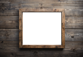 Still Life Composition, An Empty Frame and a Faded Presence on Rustic Wood png