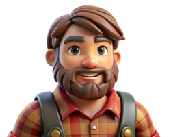 Rugged Bearded Male Figure as Lumberjack png