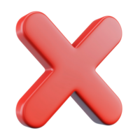 3D Red Cross Symbol Design, Rejection, Error, Negative Feedback png