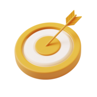 Isolated Yellow Target with Arrow - Success Symbol, on transparent background png