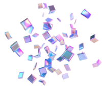 Exploding Holographic Cubes Abstract 3D Design with Iridescent Colors png
