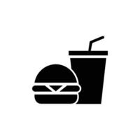 Coffee paper cup drink and hamburger food icon with a sleek and modern flat design featuring clean and minimalist aesthetics vector
