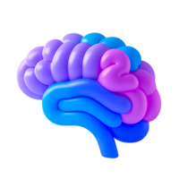 Brain Icon 3d Rendering Gradient Color Glass Effect Icon Modern Artistic Transparent Background png