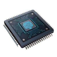 Close-Up Chip processor Microchip AI Technology, Advanced Microprocessor With Digital Circuits png