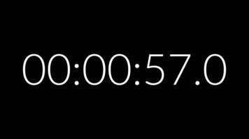 1 minute countdown timer on black background suitable for time management, efficiency, productivity, websites, urgency video