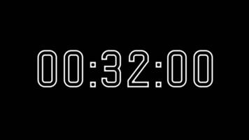 35 seconds countdown timer with white digital timer suitable for time management concepts, deadlines, scheduling, presentations, technology, productivity video