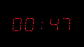 50 seconds countdown timer with red digital clock suitable for deadlines, time management, time is running out and countdown themes in design projects video