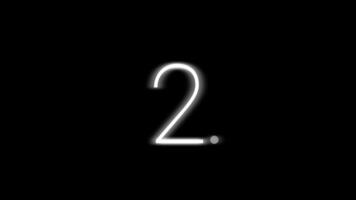5 seconds countdown timer with white neon number on black screen suitable for countdown, technology, achievements, activity completion time, project time calculation, presentation video