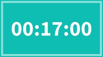 20 seconds countdown timer with white number on teal background suitable for time management, deadlines, urgency, productivity, countdown video